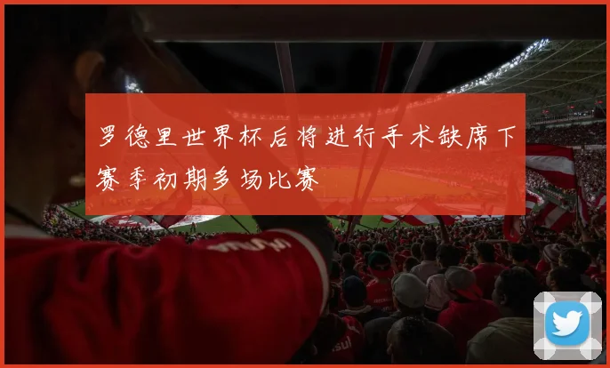 罗德里世界杯后将进行手术缺席下赛季初期多场比赛